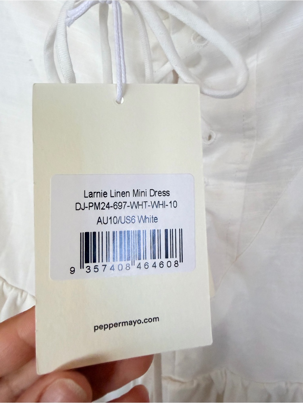 Peppermayo Linen Cotton Strapless Mini Dress Size 6 NWT Coastal chic Bachelorett - Picture 6 of 8